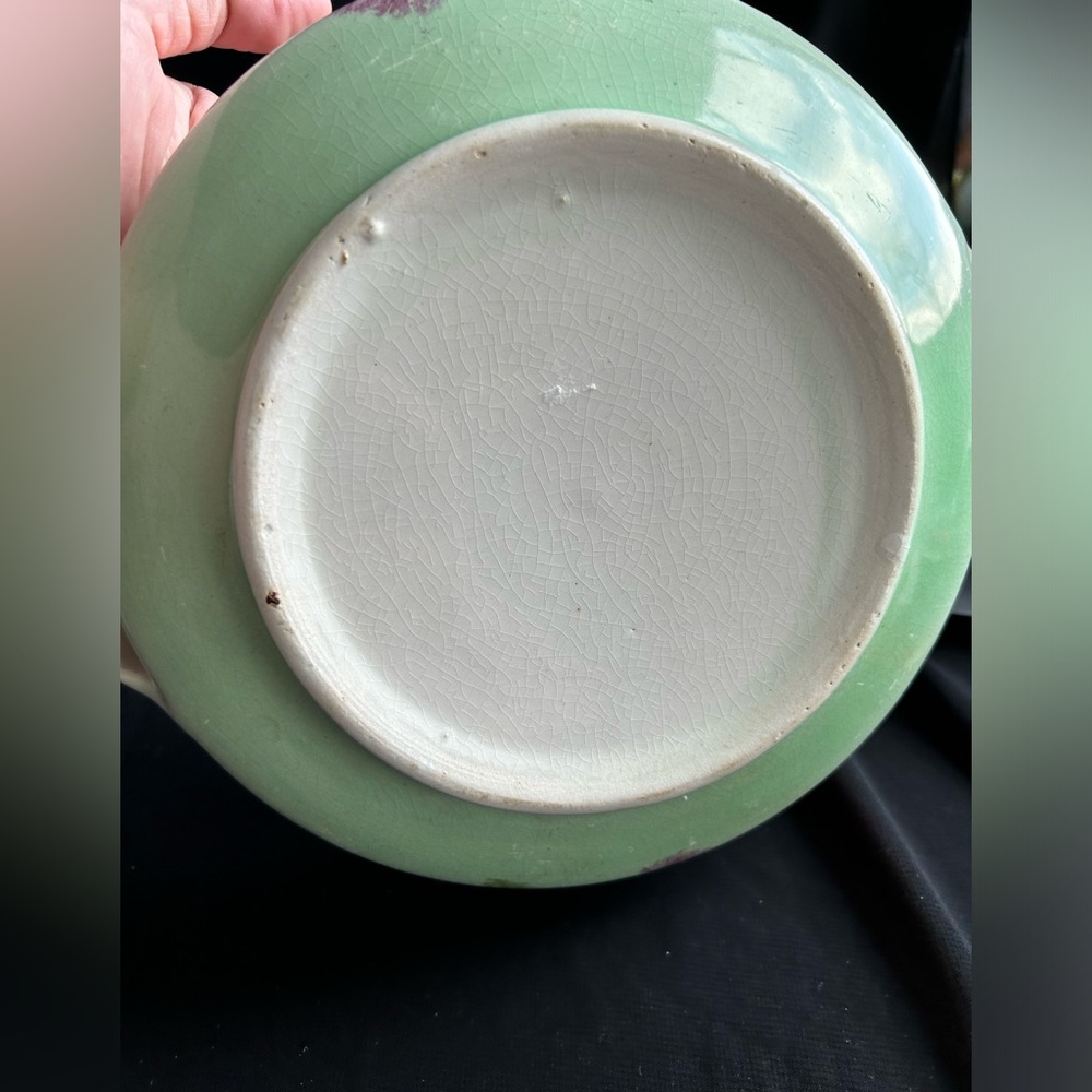 VTG Beautiful pink and green decorative tureen with birds and thistle. No chips - Picture 6 of 10